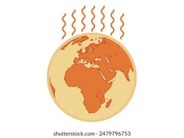 Warm planet earth suffering global warming