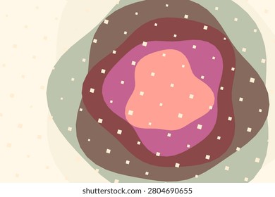 Warm plum sorbet typography background with isoline ring clusters arrangement and layered quad texture pattern