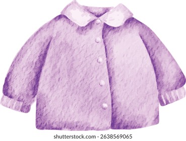 Warm Purple Baby Jacket – Watercolor Style Children’s Outerwear Drawing