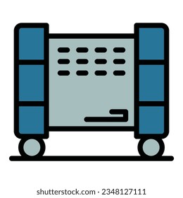 Warm radiator icon outline vector. Heater convector. Electric home color flat