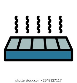 Warm radiator icon outline vector. Electric heater. Convector valve color flat