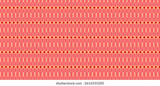 Warm Red and Peach Seamless Pattern with Geometric Motif