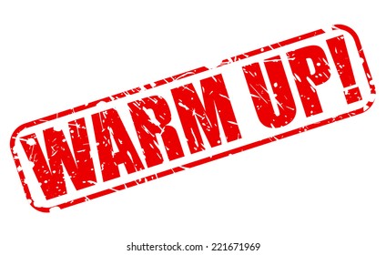 Warm up red stamp text on white