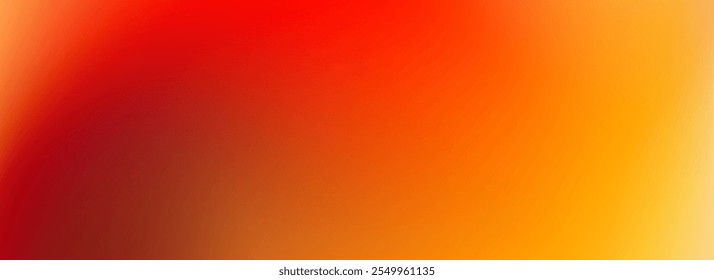 Warm red yellow and brown gradient background. Autumn color blurred wallpaper. Fall smooth gradation backdrop for banner, poster, leaflet, brochure, booklet. Vector abstract fiery template overlay