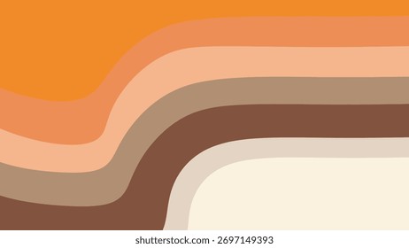 Warm Retro Abstract Wave Pattern in Orange and Brown Tones for Background Design