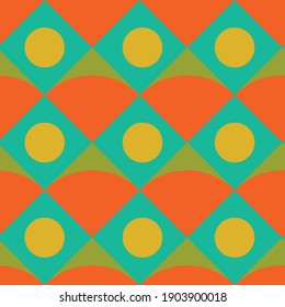 Warm retro colors seamless vector repeat pattern