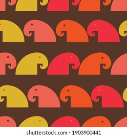 Warm retro colors seamless vector repeat pattern