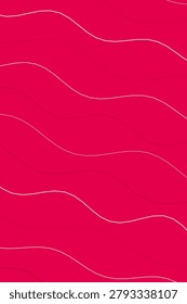 Warm retro pop typography background with cerise empty background and topographic contour waves pattern