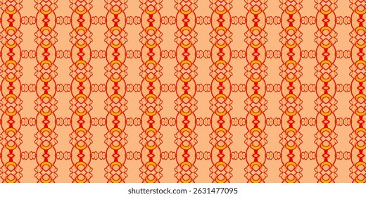 Warm Retro Seamless Pattern in Orange and Red Hues