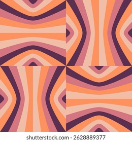 Warm Retro Wave Seamless Fall Pattern