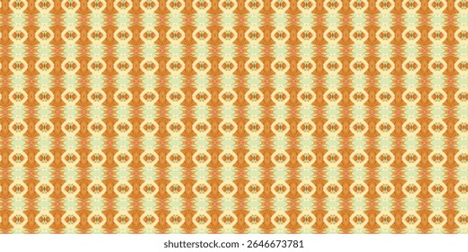 Warm retro-style repeating pattern in earthy tones, ideal for vintage wallpapers, textile design, and creative decor. Perfect blend of ornament and artistic elements.
