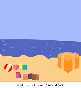 warm sandy beach on the big sea