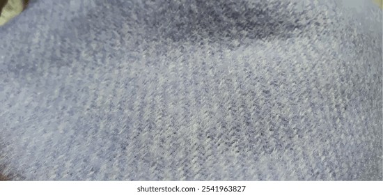 Warm scarf texture background. Wool scarf with a geometric pattern in lilac and beige tones. Women's checkered scarf. Scarf folds, warm soft knitted clothes. Soft clothes.