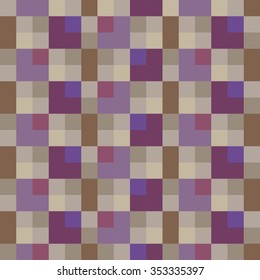 Warm seamless background with geometric patterns based on the composition of squares