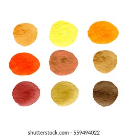 warm shades, autumn round splashes of watercolor