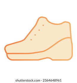 Warm shoes on platform flat icon. Autamn shoes on heels orange icons in trendy flat style. Footwear gradient style design, designed for web and app. Eps 10