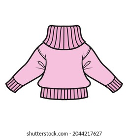 Warm short wool sweater color variation for coloring page on a white background