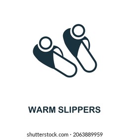 Warm Slippers icon. Monochrome sign from hospital regime collection. Creative Warm Slippers icon illustration for web design, infographics and more