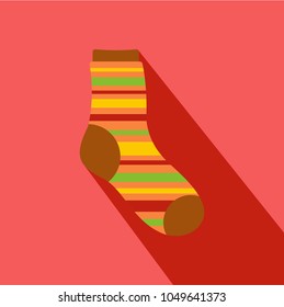 Warm sock icon. Flat illustration of warm sock vector icon for web