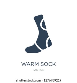 warm sock icon vector on white background, warm sock trendy filled icons from Fashion collection, warm sock vector illustration