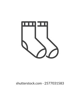 Warm Socks line icon. linear style sign for mobile concept and web design. A pair of thick socks outline vector icon. Symbol, logo illustration. Vector graphics