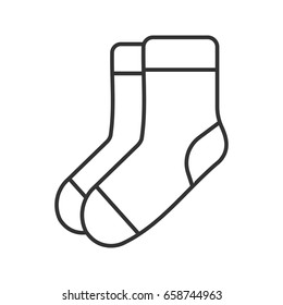 Warm socks linear icon. Sox contour symbol. Socks pair thin line illustration. Vector isolated outline drawing