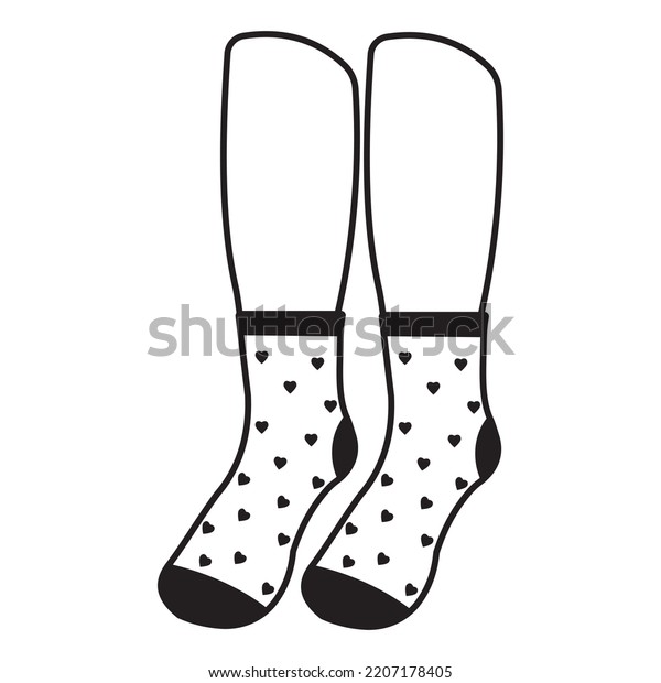 Warm Socks On Feet Pattern Black Stock Vector (Royalty Free) 2207178405 ...