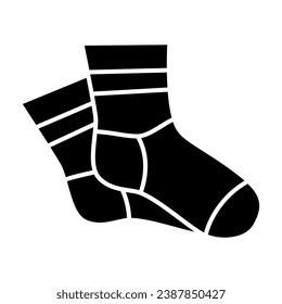 Warm socks solid icon, Winter clothes concept, sock sign on white background, Winter socks icon in glyph style for mobile concept and web design. Vector graphics