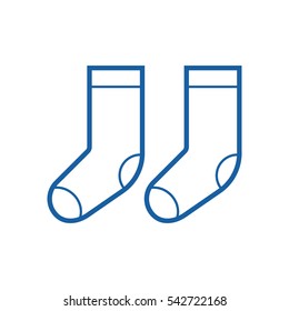 Warm socks vector icon in outline design. Sock pair thin line illustration.