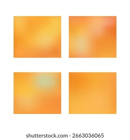 Warme weiche orange gelbe Farbverläufe in quadratischen Farbfeldern