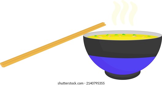 Sopa cálida, ilustración, vector sobre fondo blanco.