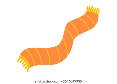 Warm striped scarf. Cozy autumn accessory vector illustration