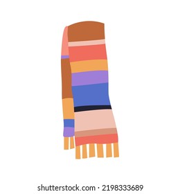 Warm striped scarf on a white background. vector illustration