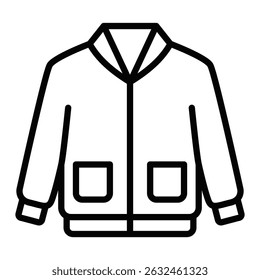 Warm stylish jacket vector illustration. Editable stroke.