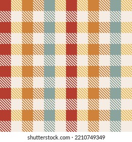 Warm and summer color checkered background, plaid texture seamless pattern fabric checkered background, gingham background
