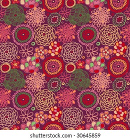 Warm summer floral seamless pattern in vector