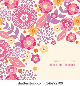 Warm summer plants corner frame pattern background