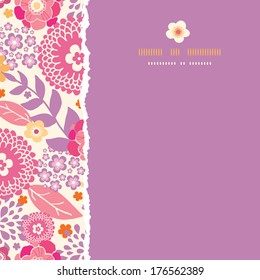 Warm summer plants frame square torn seamless pattern background