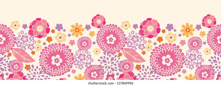 Warm summer plants horizontal seamless pattern background