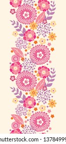 Warm summer plants vertical seamless pattern background