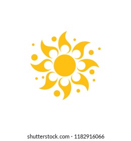 warm sun dots design symbol vector