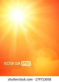 Warm sun light. Vector illustration