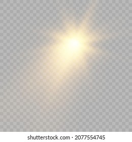Warm sun on a transparent background. Vector illustration.