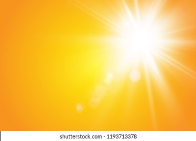  Warm sun on a yellow background. Leto.bliki solar rays
