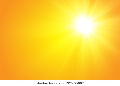  Warm sun on a yellow background. Leto.bliki solar rays
