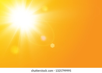  Warm sun on a yellow background. Leto.bliki solar rays
