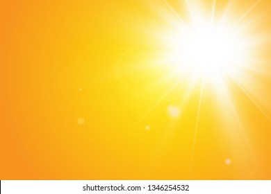  Warm sun on a yellow background. Leto.bliki solar rays
