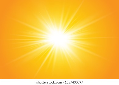  Warm sun on a yellow background. Leto.bliki solar rays

