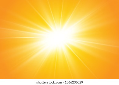  Warm sun on a yellow background. Leto.bliki solar rays
