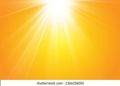  Warm sun on a yellow background. Leto.bliki solar rays
